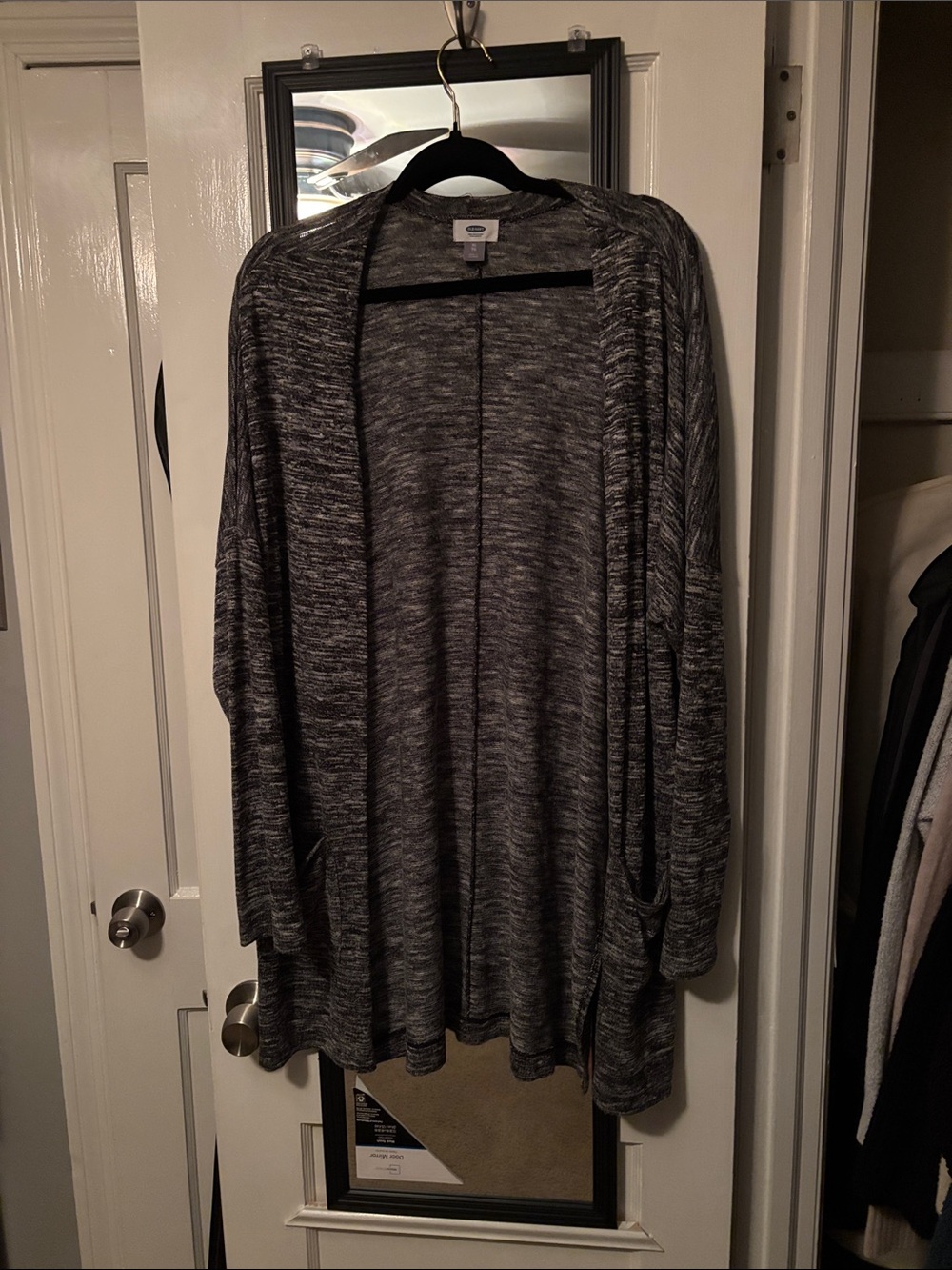 Old Navy Black Gray Marled Open-Front Cardigan